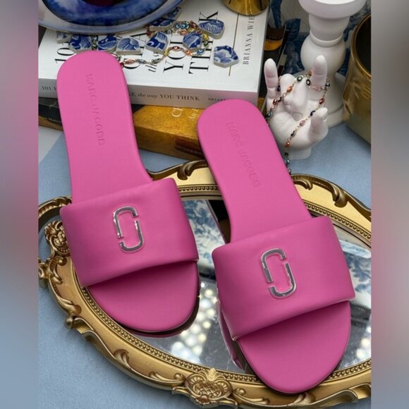 🆕 MARC JACOBS 🧿 NWOB The Snapshot Slide, Bow Pink - Sz 40 US 10 - Picture 2 of 15